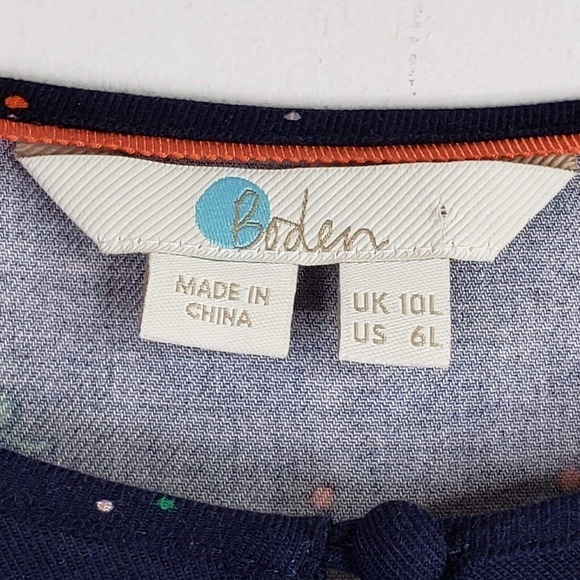 Boden Women's Nerissa Bud Floral Long Sleeve Shift Dress Size 6 Tall Navy Blue - Picture 6 of 10